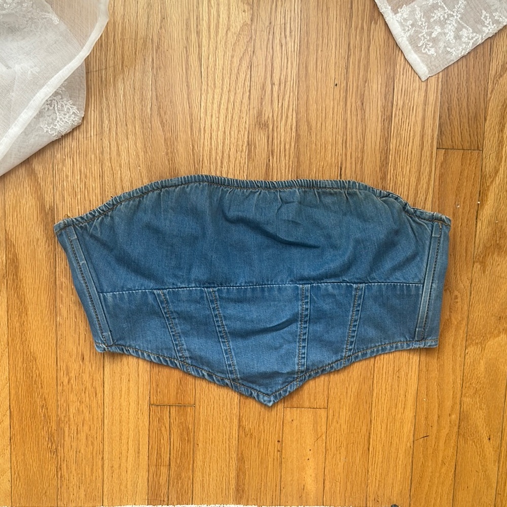 Princess Polly Denim Cropped Tube Top